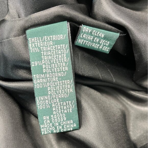 Ralph Lauren Women's Black Double Breasted Peak Lapel Blazer Sz 6 - Picture 10 of 11